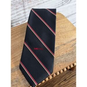 VTG USAir Airline Uniform Necktie Striped Polyester Made in USA 1980's-90s